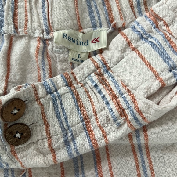 Rewind Large light blue khaki stripe shorts 4 pockets - Picture 5 of 6